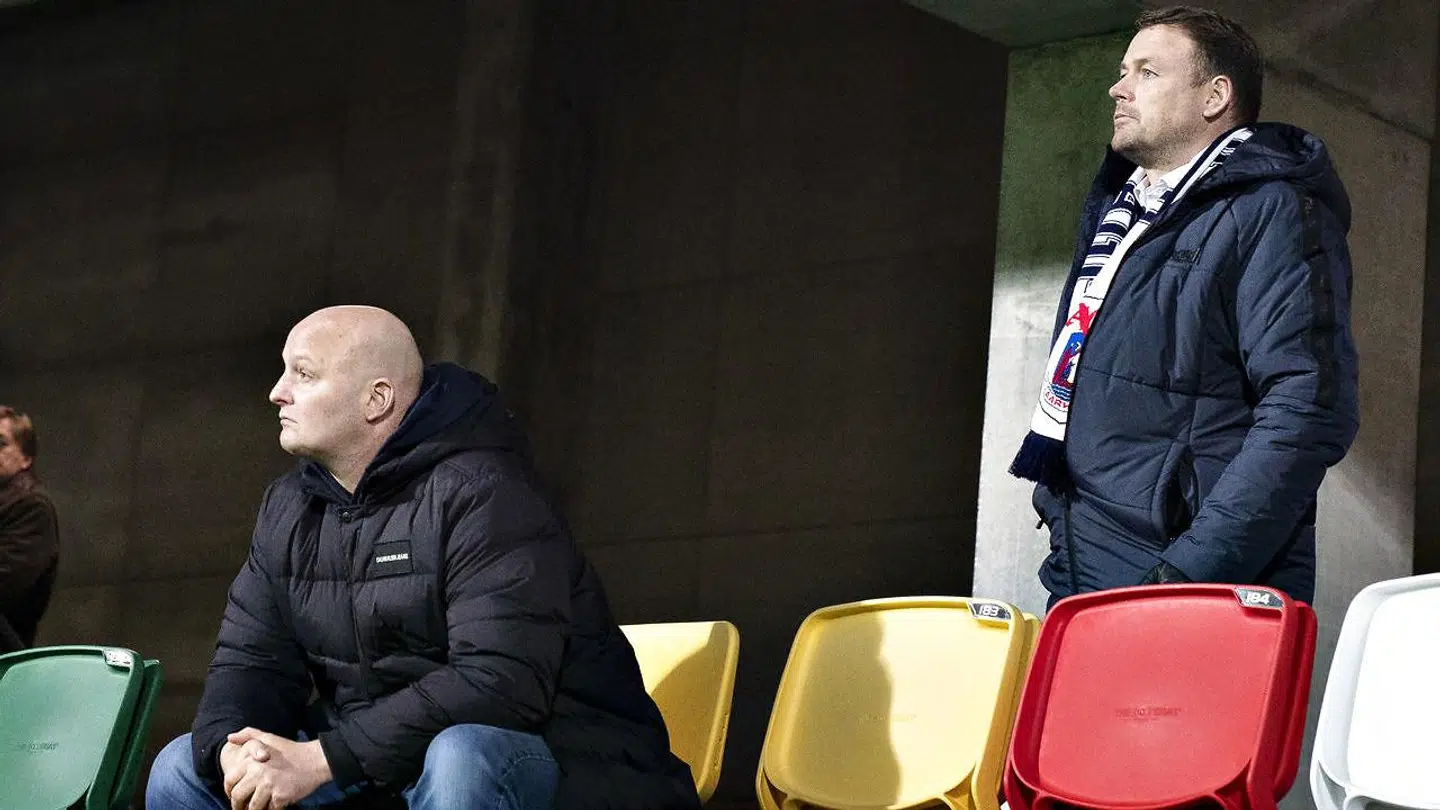 AGF's direktør, Jacob Nielsen (th.), og Peter Christiansen (tv.).