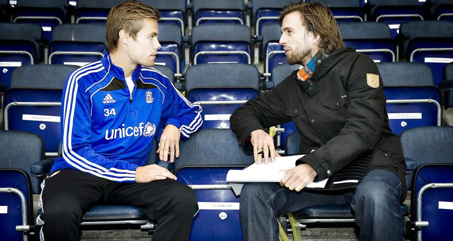 Christian Engell (th.), da han var mentaltræner i Brøndby IF.