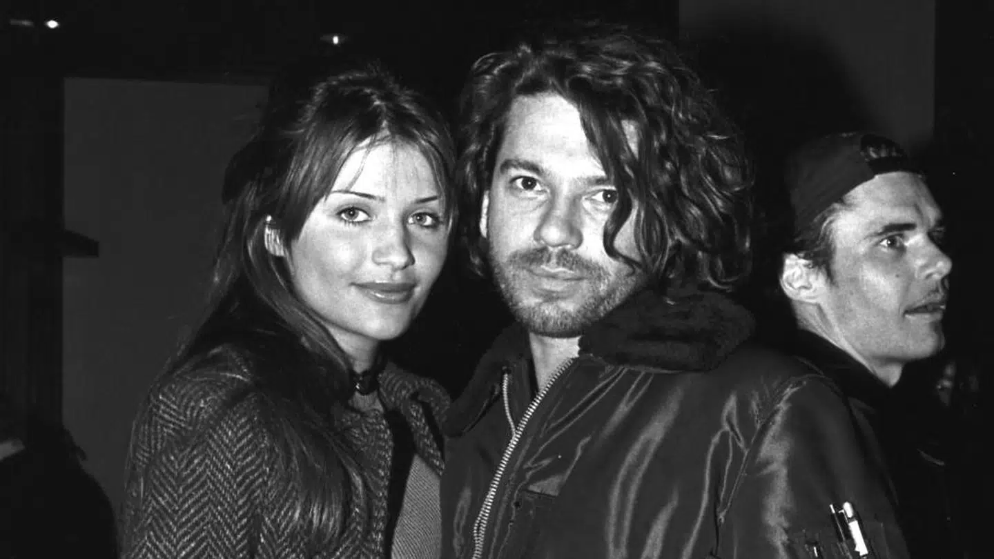 Topmodellen Helena Christensen med sin daværende kæreste, forsangeren for INXS, Michael Hutchence.