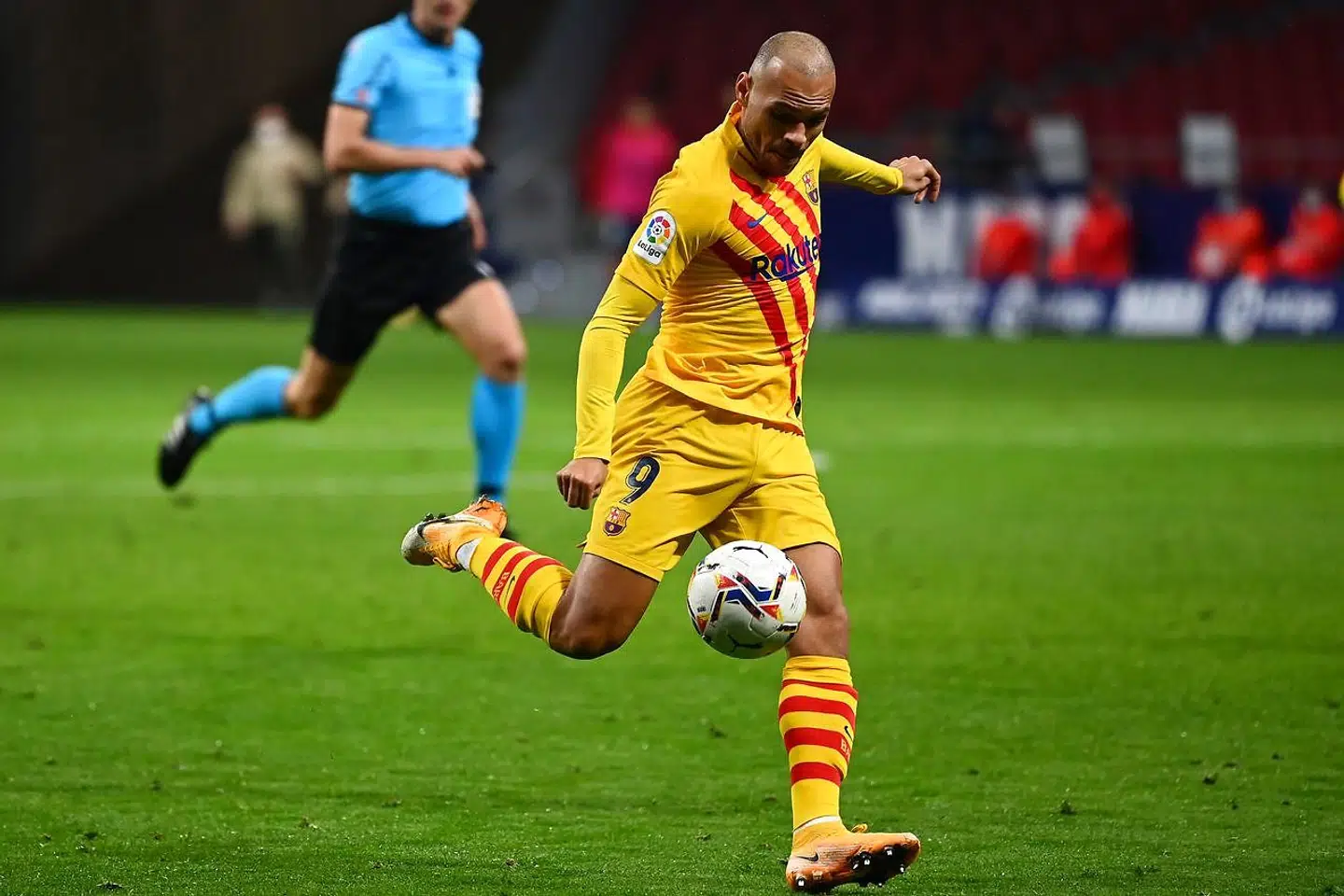 Martin Braithwaite fik syv minutter på banen under lørdagens nederlag til Atlético Madrid.
