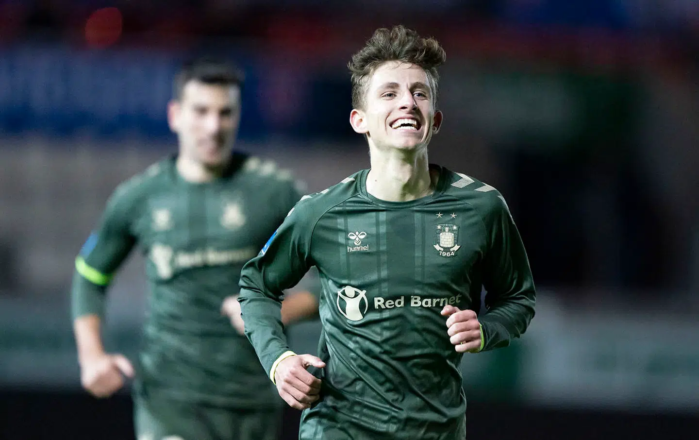 Jesper Lindstrøm (Brøndby - 18) jubler efter sin scoring til 0 - 1 Superliga Fodbold Vejle Boldklub mod Brøndby IF. Søndag den 22 november 2020 på Vejle Stadion.. (Foto: Claus Fisker/Ritzau Scanpix)