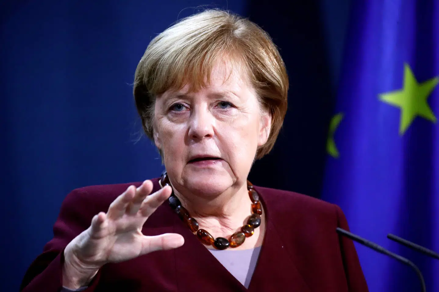 Forbundskansler Angela Merkel modtog søndag mange lykønskninger fra ind- og udland, da hun kunne markere, at hun nu har været tysk regeringschef i 15 år. Hun forlader toppolitik i det nye år. Hannibal Hanschke/Ritzau Scanpix