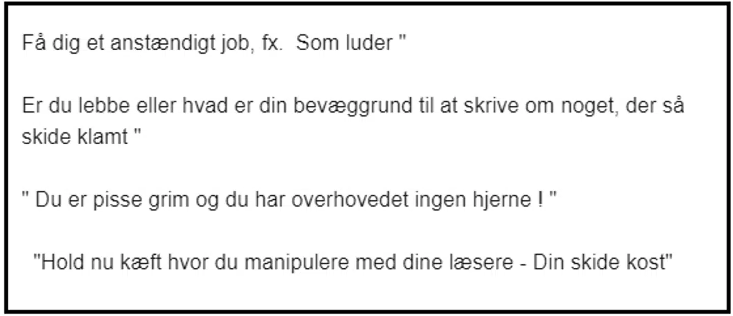 Alle mails herover er sendt til en kvindelig journalist.