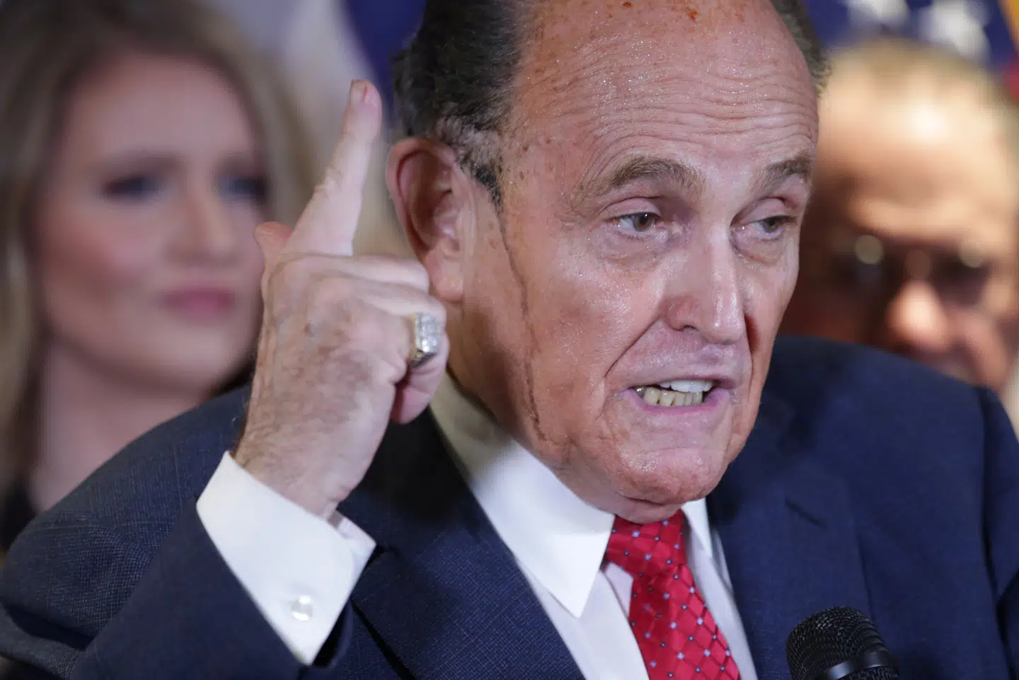 Rudy Giuliani var animeret på pressemødet