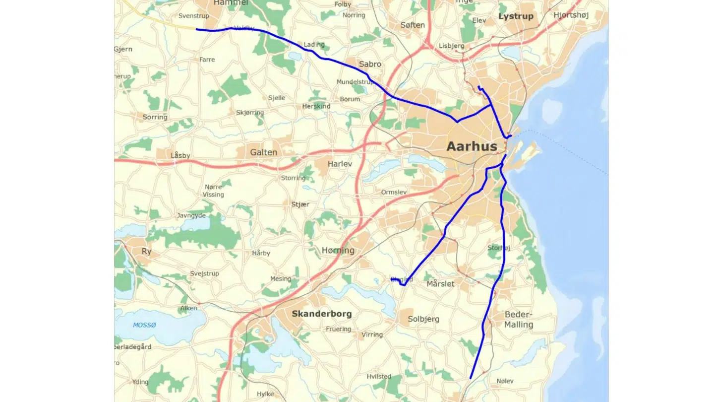 Det er fire ruter, som landmandene bruger til at kommer ind til Aarhus. Foto: Politiet