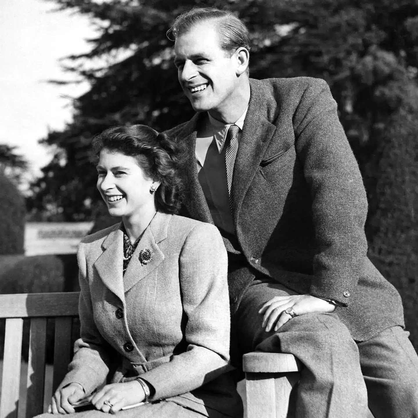 Her parret under deres bryllupsrejse i 1947.