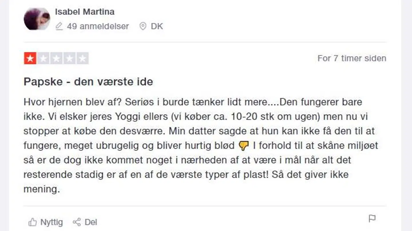 Forbrugerne er sure på Arla. Foto: Trustpilot.