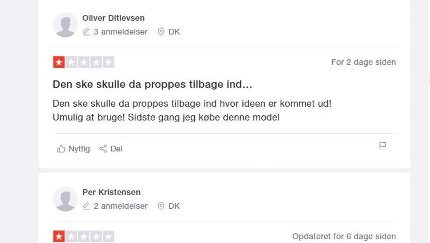 De vrede forbrugere er mange. Foto: Trustpilot.