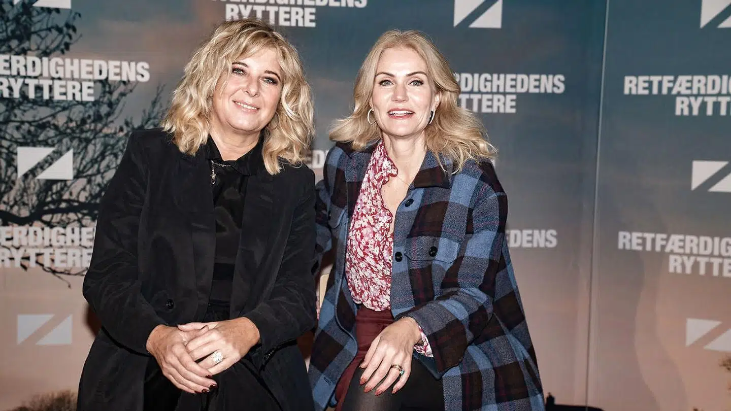 Paprika Steen og Helle Thorning-Schmidt til gallapremieren på komedien "Retfærdighedens ryttere" i Imperial i København.