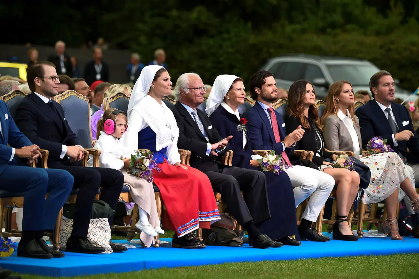 Den svenske kongefamilie på Victoriadagen i 2016. Stort set hvert år fejrer kornprinsesssen sin fødslesdag på Øland med musik og fejring af sportsstjerner.