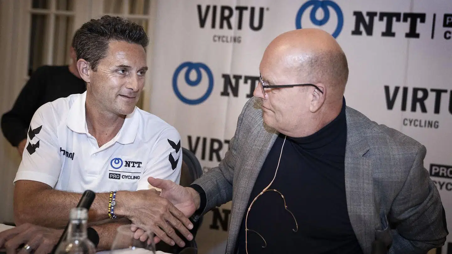 Team NTT-ejer Douglas Ryder har været skuffet over, at det ikke er lykkedes den danske trio af skaffe en ny sponsor til cykelholdet. Her offentliggøres Bjarne Riis' indtræden på holdet i januar 2020. Nu er heningenseret fortid på holdet.