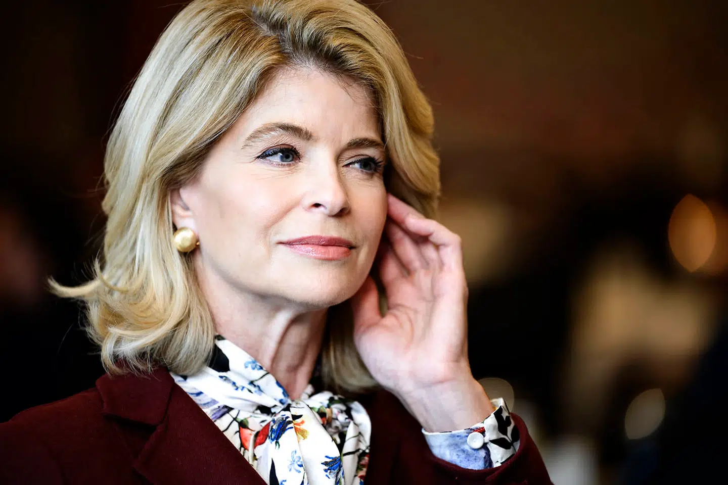 Den amerikanske ambassadør Carla Sands fotogarferet under valgfesten på Copenhagen Marriott Hotel, onsdag den 4. november 2020. Ambassadøren holder tale efter det amerikanske præsidentvalg.