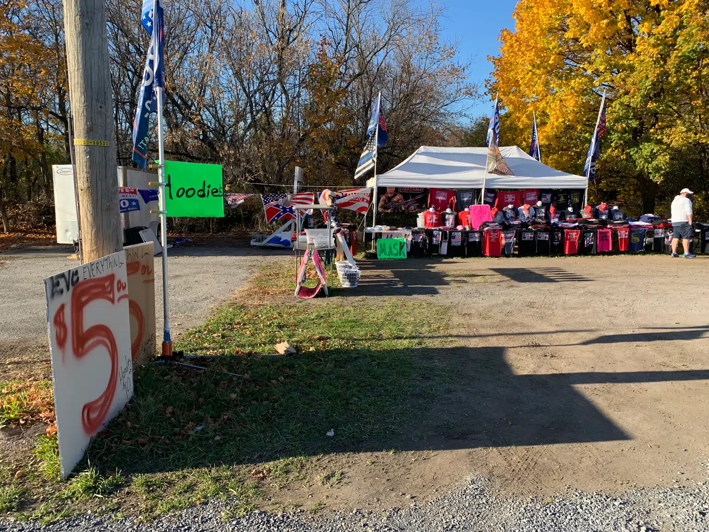 Stort udsalg af Trump-varer i Gettysburg, Pennsylvania.