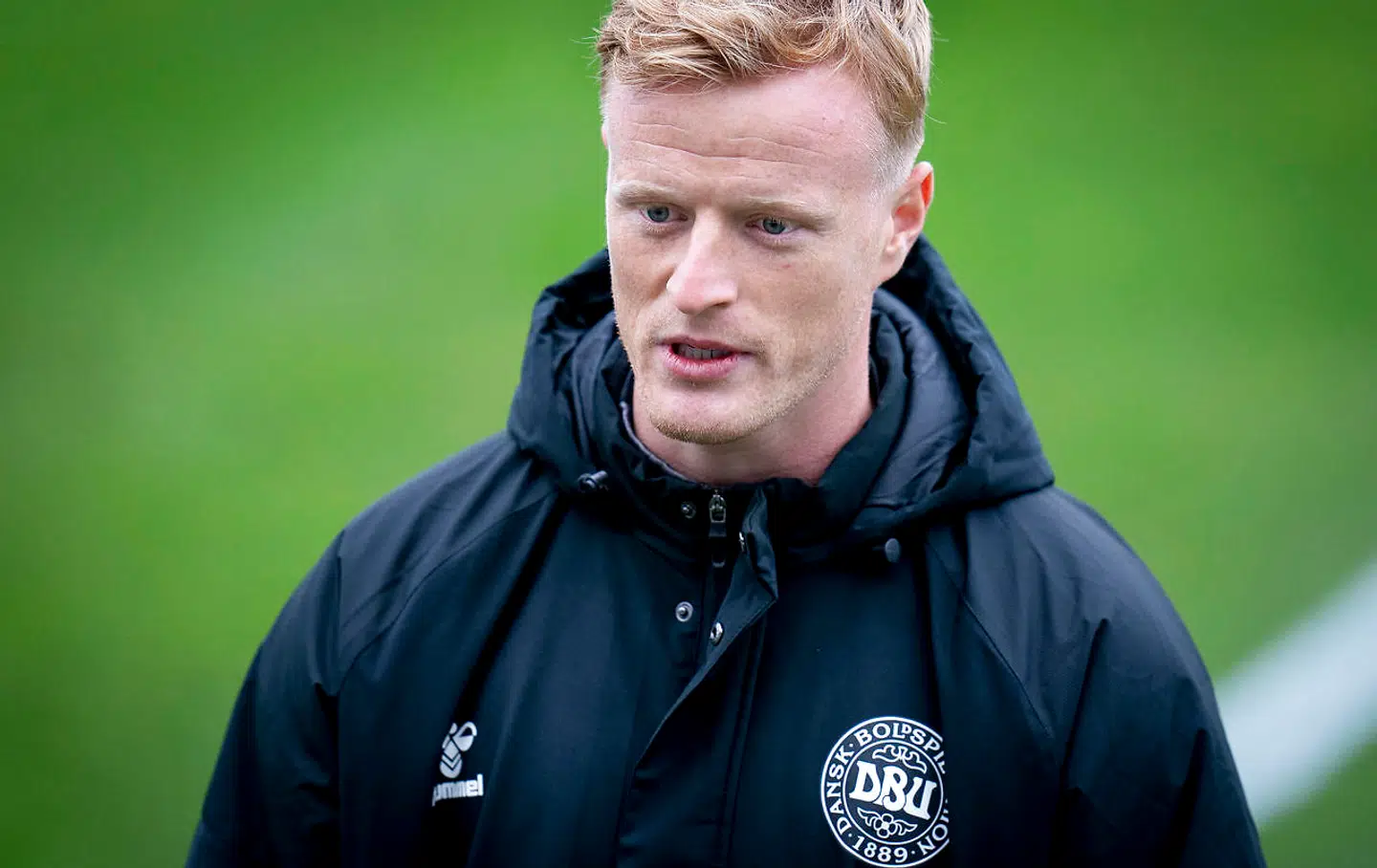 Jens Jønsson under fodboldlandsholdets mixed zone og træning før Nations League kampe på Helsingør Stadion mandag den 9 november 2020.