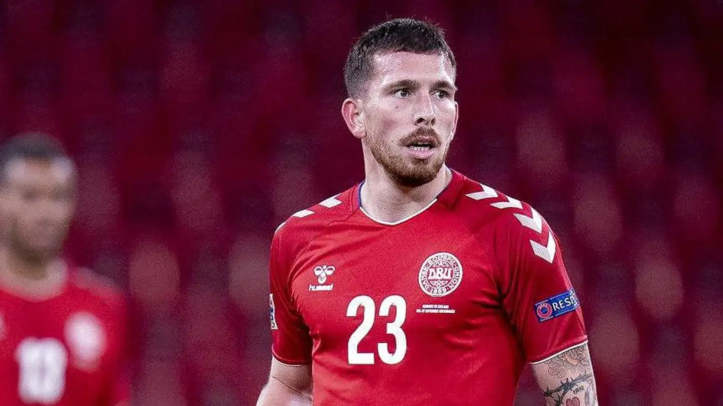 Danmarks Pierre-Emile Højbjerg under Nations League-kampen mellem Danmark og England i Parken tirsdag 8. september 2020. (Foto: Liselotte Sabroe/Ritzau Scanpix)