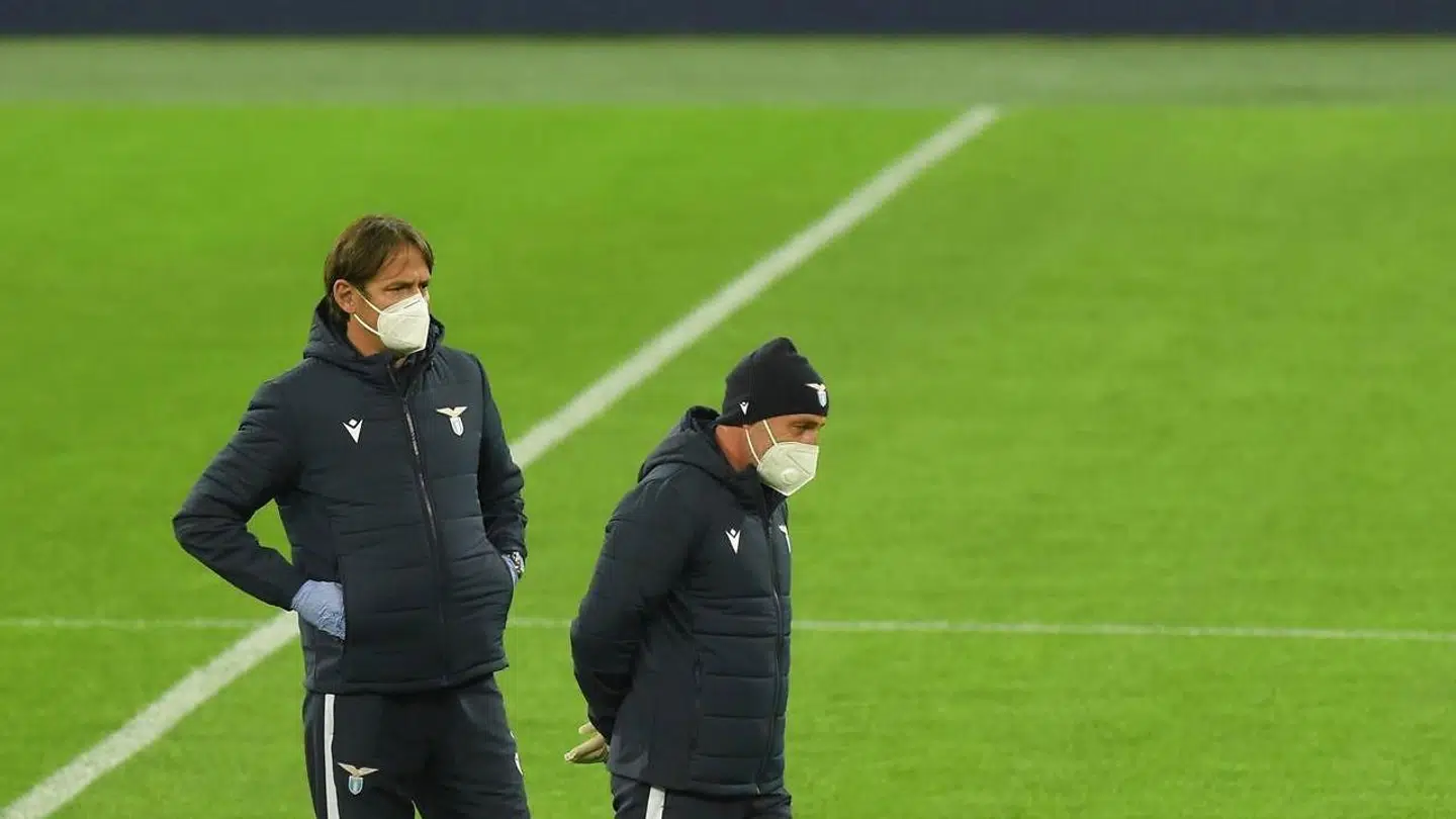 Lazio's Italian coach Simone Inzaghi is seen on the pitch of the Saint Petersburg Stadium (Gazprom Arena) in Saint Petersburg on November 3, 2020 on the eve of the UEFA Champions League football match between Zenit and Lazio. (Photo by Olga MALTSEVA / AFP)