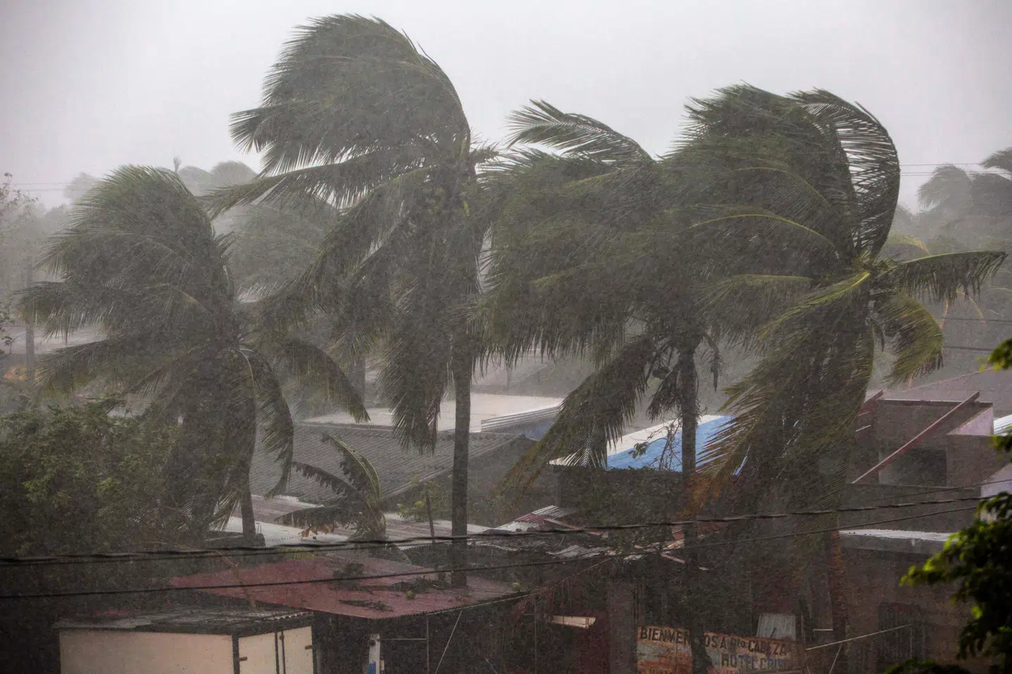 Orkanen Eta rammer tirsdag Puerto Cabezas ved Nicaraguas caribiske kyst. USA's stormcenter kalder det en ekstrem farlig storm. Inti Ocon/Ritzau Scanpix