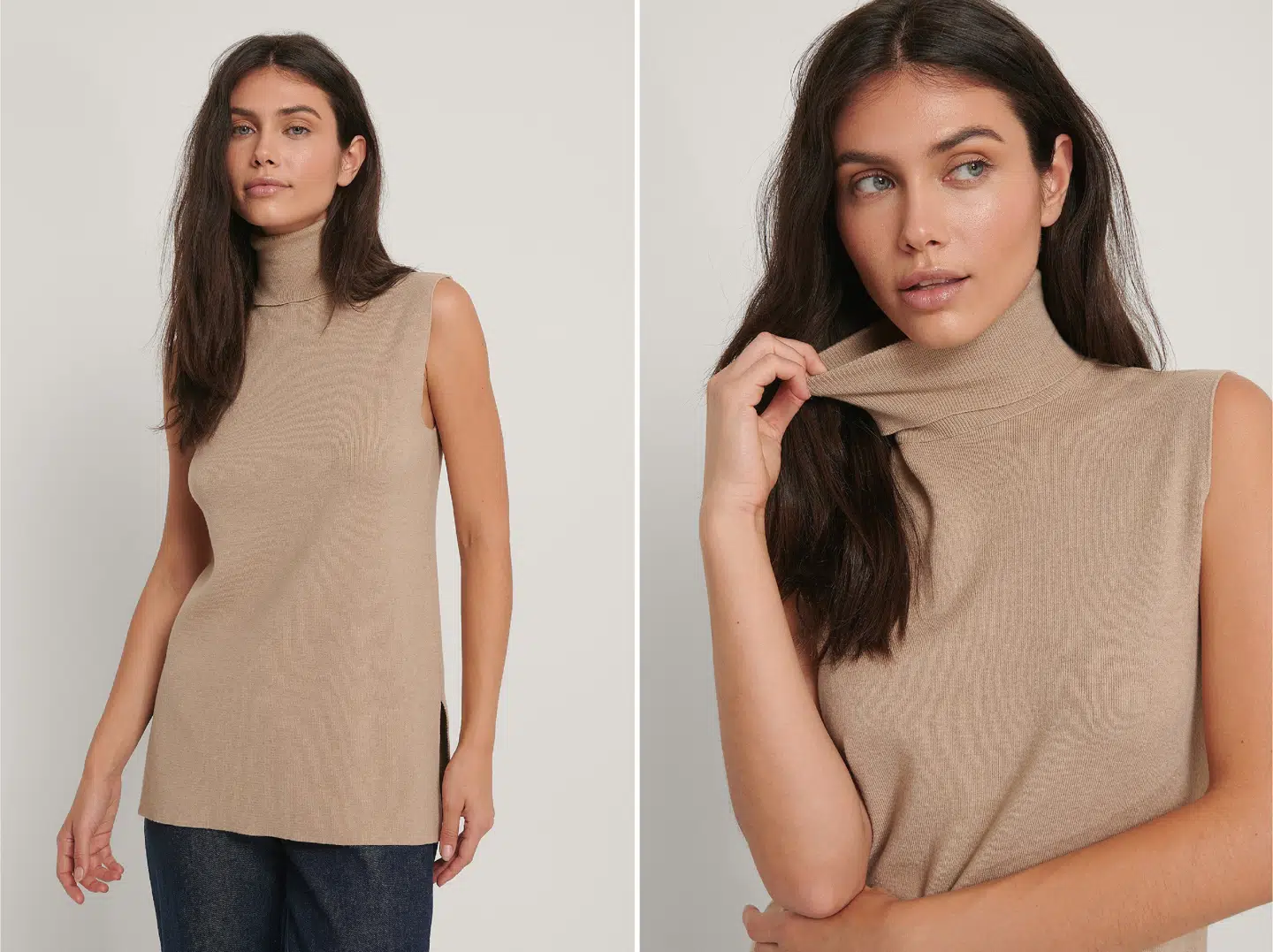 Lang brun vest fra NA-KD