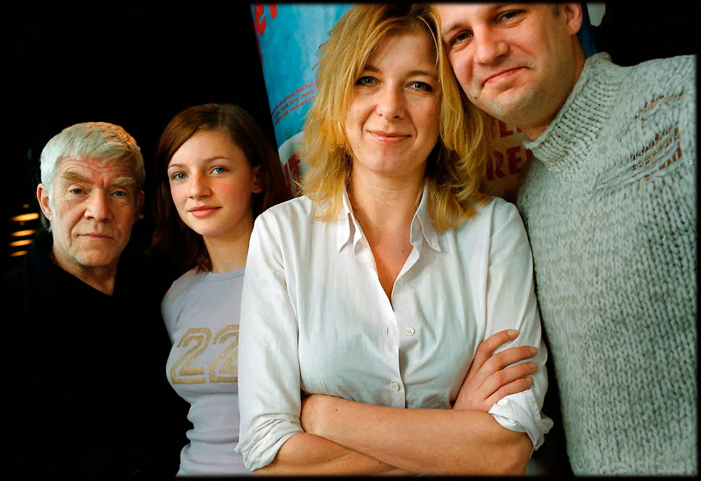 En ung Molly Egelind, da hun medvirkede i filmen 'Okay' sammen med Ole Ernst, Paprika Steen og Troels Lyby.