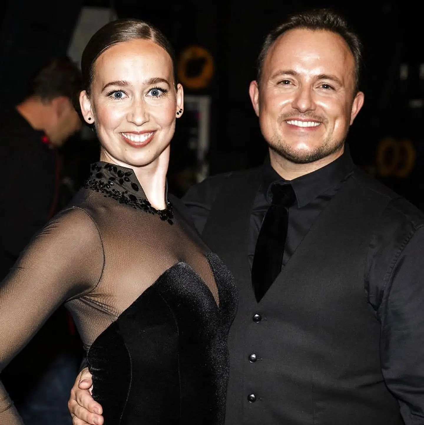 Skuespiller Merete Mærkedahl og Thomas Evers Poulsen under sæsonpremieren på 'Vild med dans'.