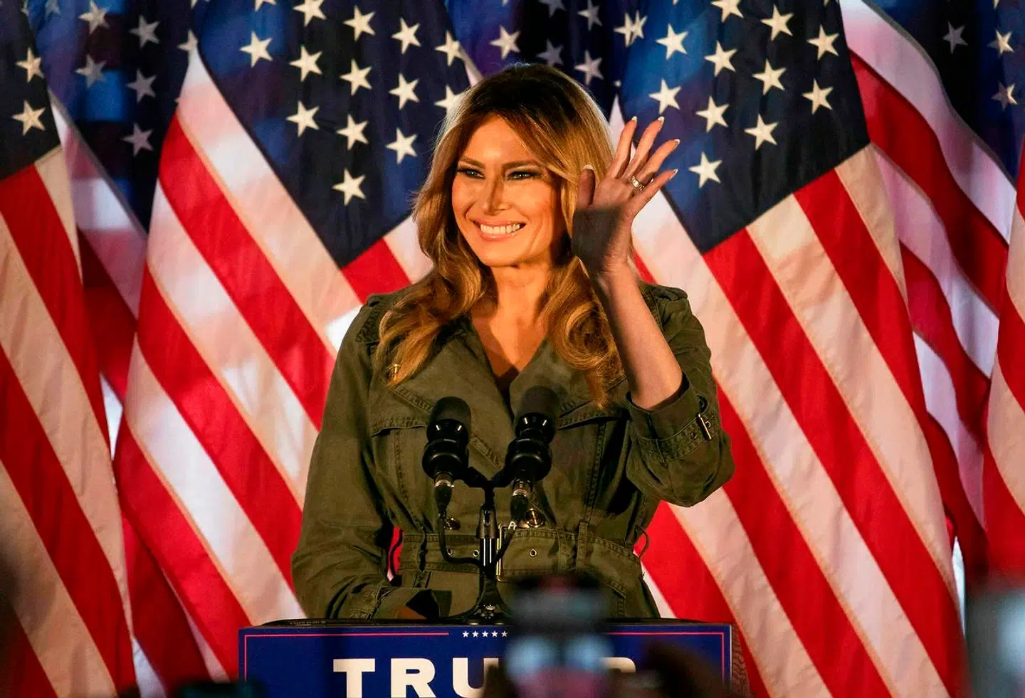 Melania Trump ved tirsdagens rally i Atglen.