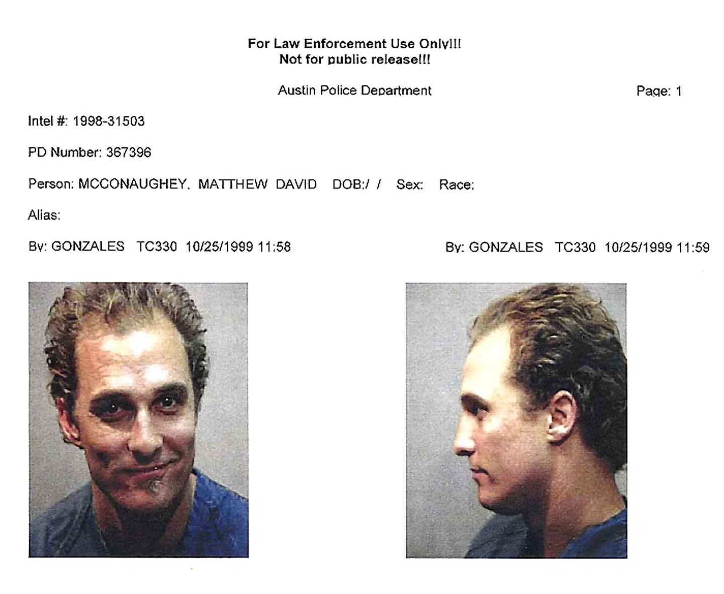 Matthew McConaugheys forbryderfoto.