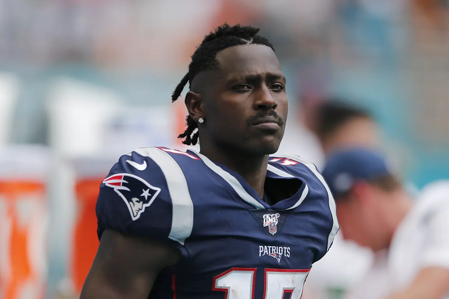 Antonio Brown nåede blot en enkelt kamp for New England Patriots, inden en voldtægtsanklage sikrede ham en fyreseddel. (Arkivfoto) Michael Reaves/Ritzau Scanpix