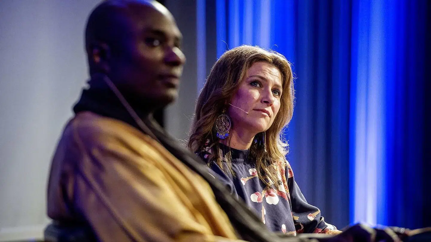Her ses prinsesse Märtha Louise sammen med sin kæreste, Durek Verrett, ved foredraget 'Prinsessen og shamanen.'