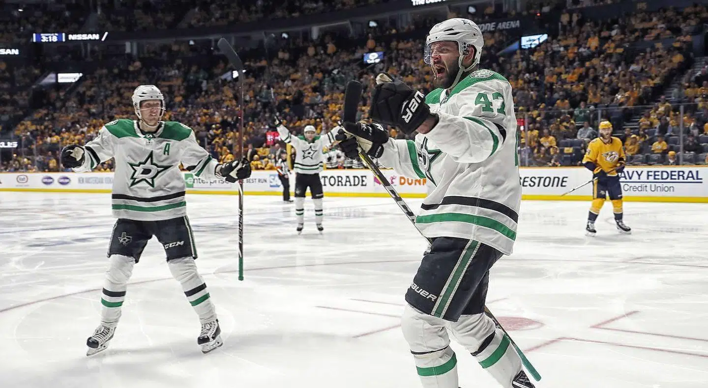 Alexander Radulov (th.) i Dallas Stars-trøjen.