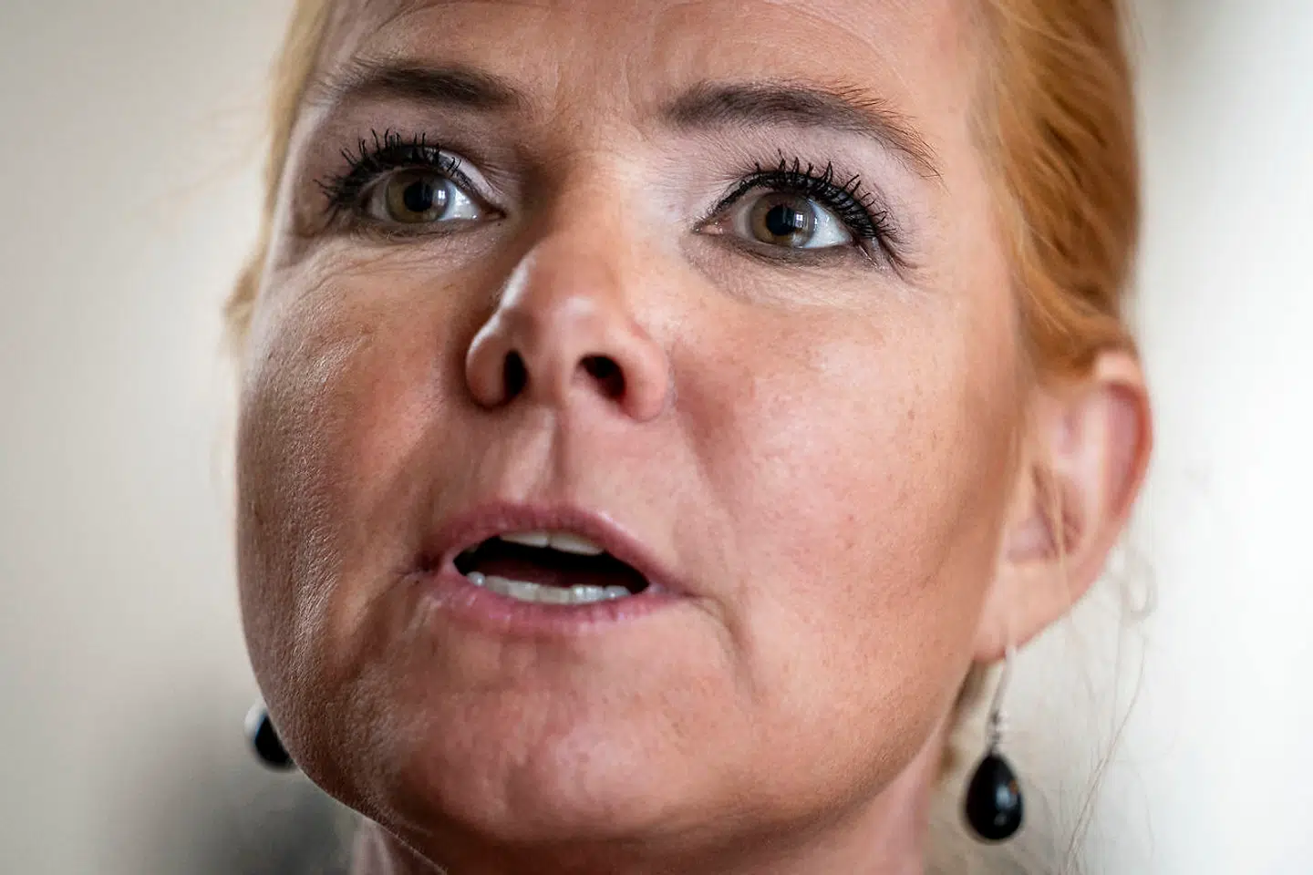 Inger Støjberg (V) taler med pressen efter Folketingets åbning på Christiansborg i København, tirsdag 6. oktober 2020. (Foto: Mads Claus Rasmussen/Ritzau Scanpix)