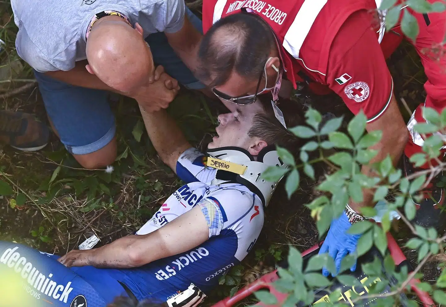 Remco Evenepoel styrtede ved Lombardiet Rundt, som blev kørt 15. august.