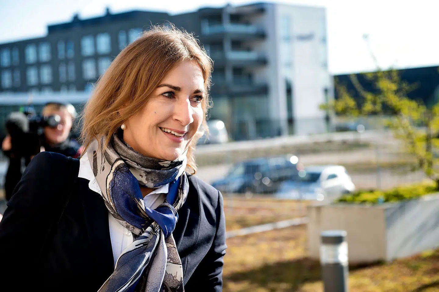 Forsvarer i Kundby-sagen, advokat Mette Grith Stage, foran Retten i Holbæk d. 19. april 2017- - Se RB 20/4 2017 10.59. En 17-årig pige forklarer, at det var kort tid, hun så op til el-Hussein. Hun er tiltalt for forsøg på terror.. (Foto: Nils Meilvang/Scanpix 2017)