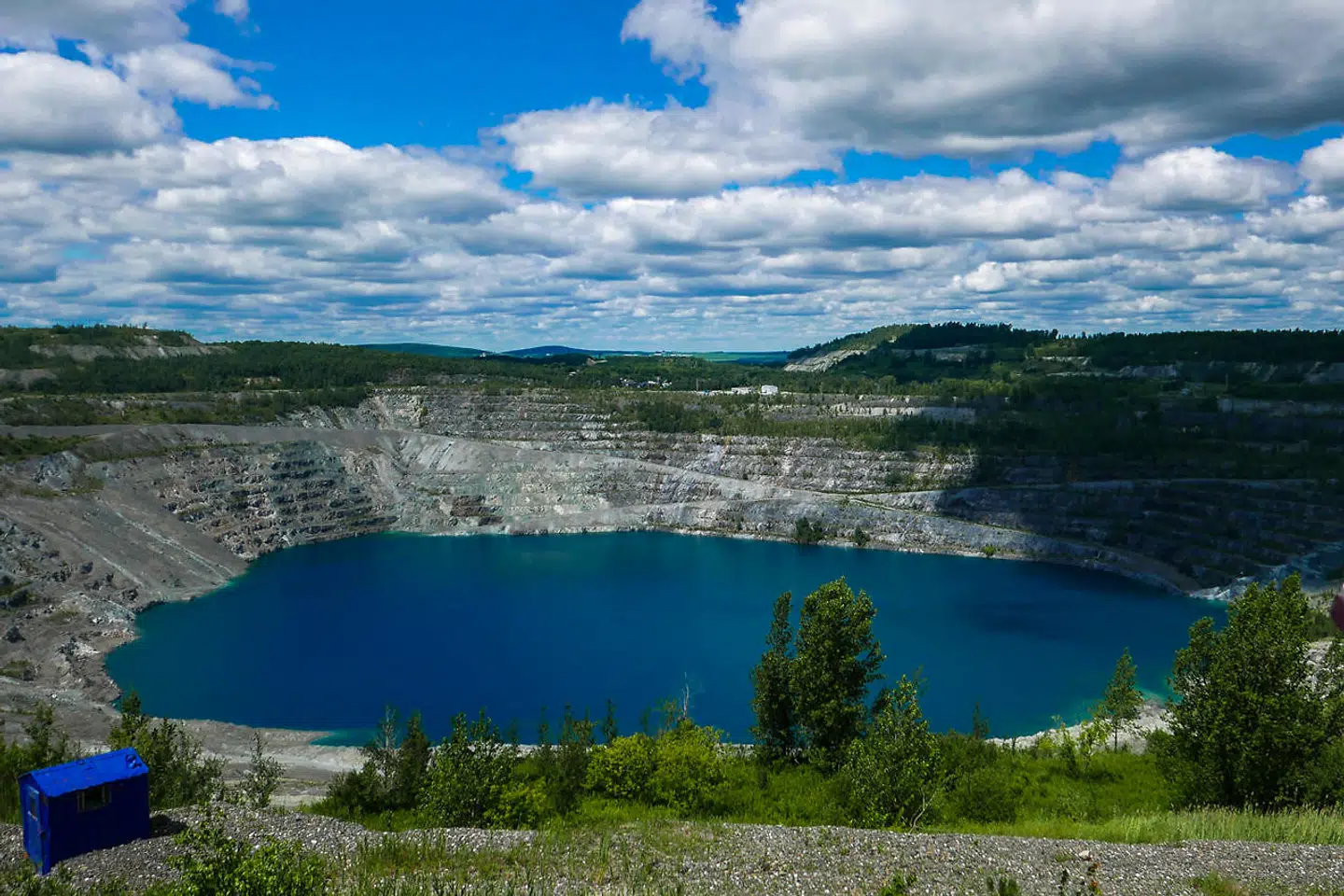 På dette foto, taget den 21. juli 2020, ses Jeffrey minen i det tidligere Asbestos, Quebec, Canada.