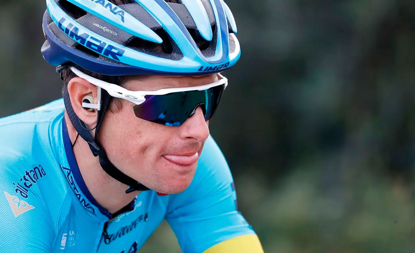 Team Astana rider Denmark's Jakob Diemer Fuglsang rides during the 10th stage of the Giro d'Italia 2020 cycling race, a 177-kilometer route between Lanciano and Tortoreto, on October 13, 2020. (Photo by Luca Bettini / AFP)