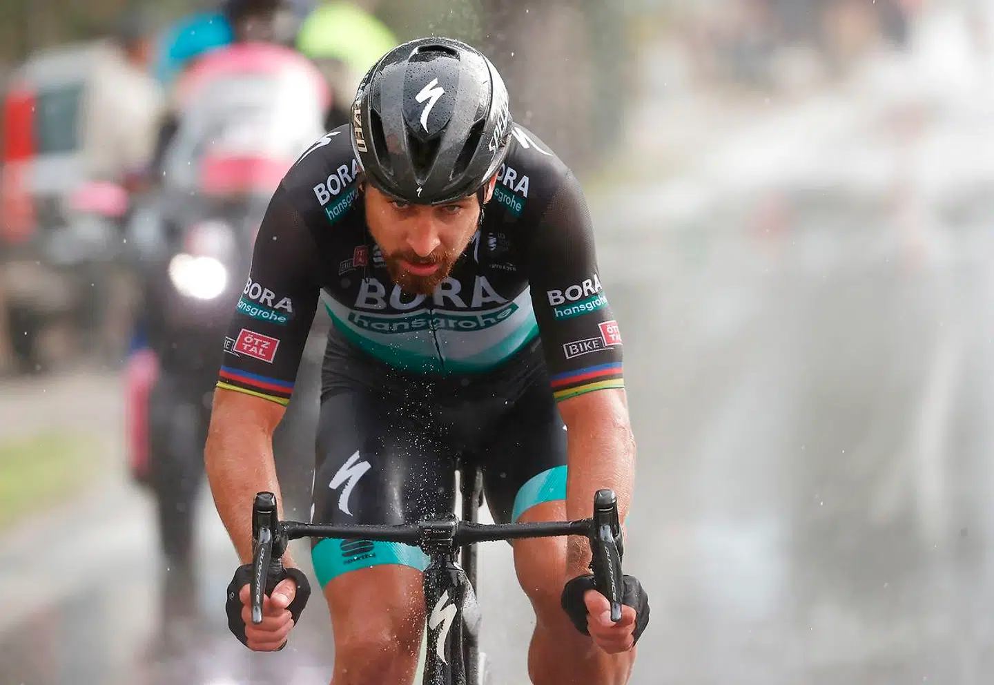 Team Bora rider Slovakia's Peter Sagan rides during break away in the 10th stage of the Giro d'Italia 2020 cycling race, a 177-kilometer route between Lanciano and Tortoreto, on October 13, 2020. (Photo by Luca Bettini / AFP)