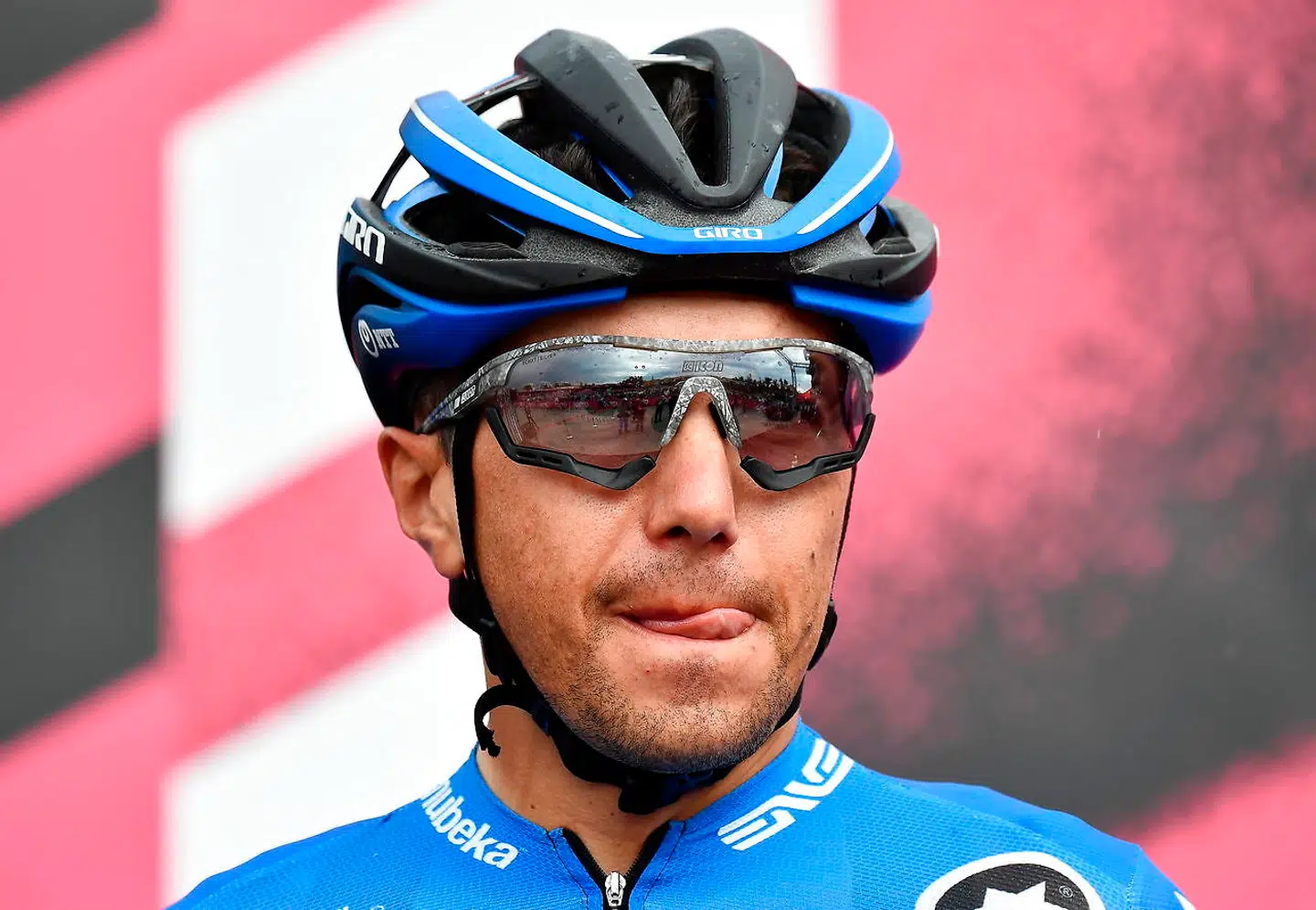 epa08735191 Italian rider Domenico Pozzovivo of NTT Pro Cycling attends the departure of the 9th stage of the 2020 Giro d'Italia cycling race over 208km from San Salvo to Roccaraso, Italy, 11 October 2020. EPA/LUCA ZENNARO