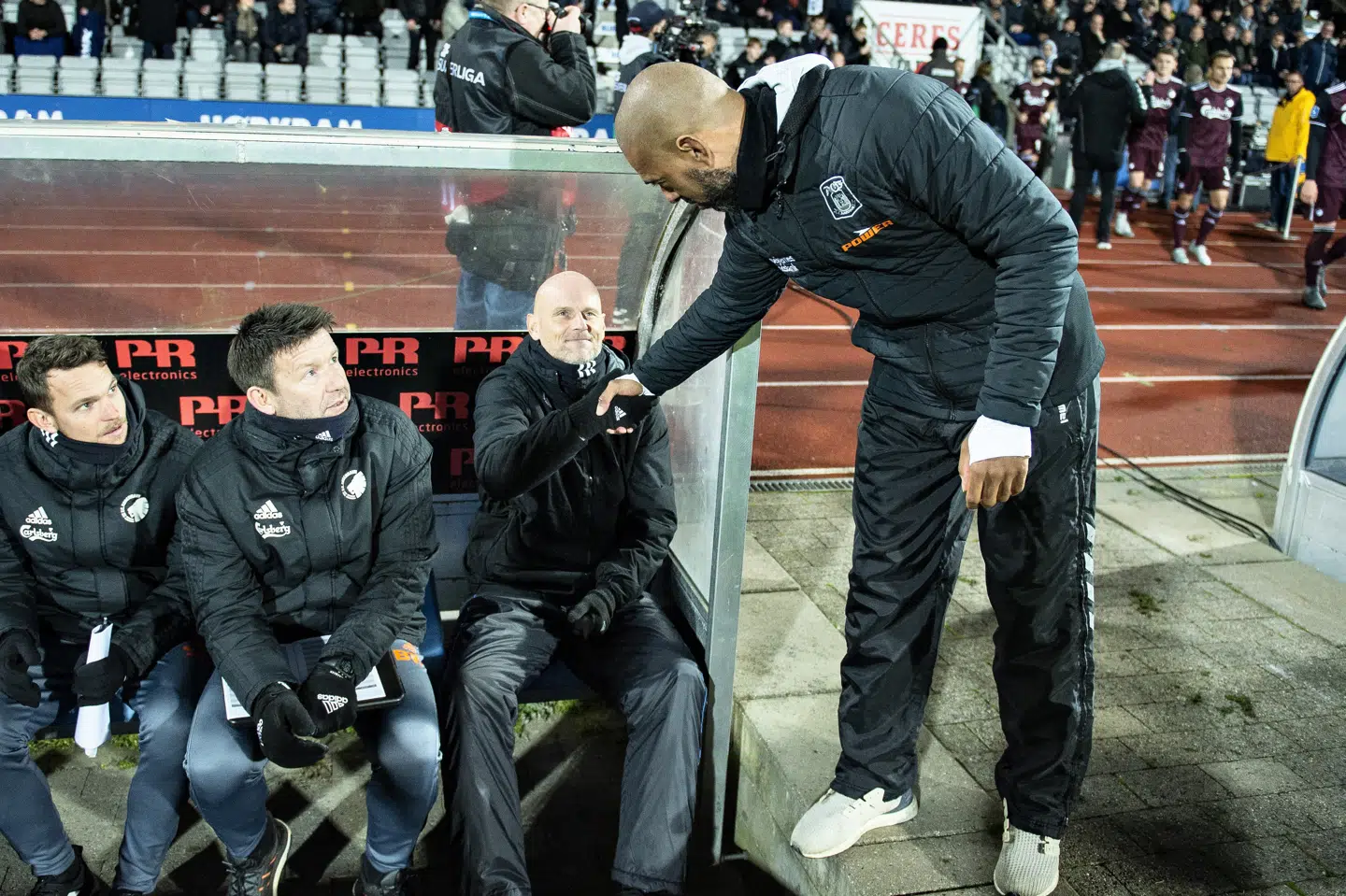 David Nielsen hilser her på den nu fyrede FC København-træner Ståle Solbakken. (Arkivfoto). Henning Bagger/Ritzau Scanpix