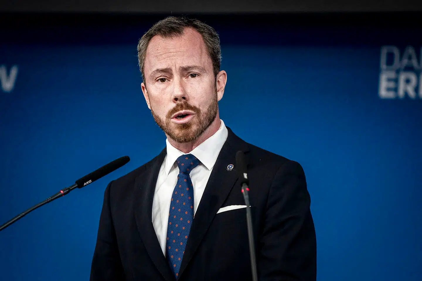 Jakob Ellemann-Jensen, formand, Venstre taler ved Dansk Erhvervs Årsdag som afholdes i Øksnehallen i København, torsdag den 10. september 2020.. (Foto: Liselotte Sabroe/Ritzau Scanpix)