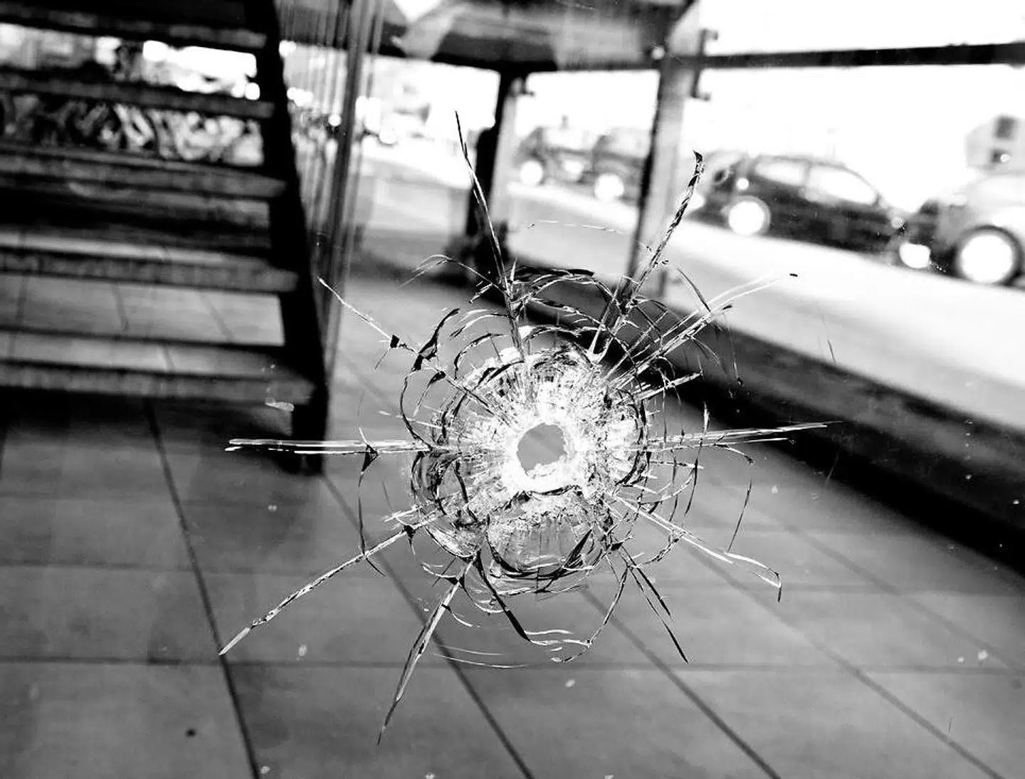 Et skudhul i Lundtoftegade, hvor en 19-årig mand blev dræbt af skud i 2013.