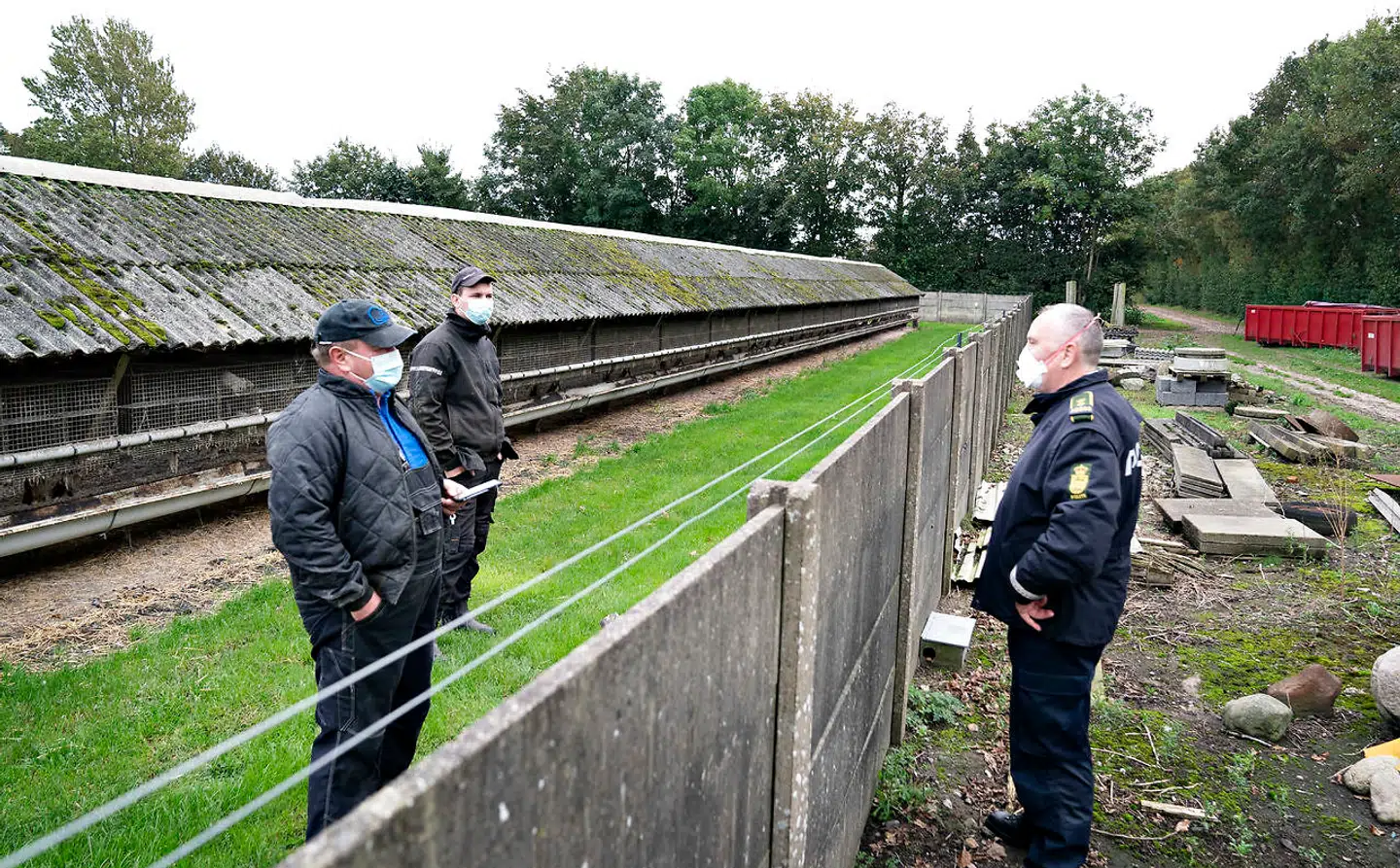 Thorbjørn Jepsen har brugt det meste af dagen på at snakke med politiet over sit hegn.
