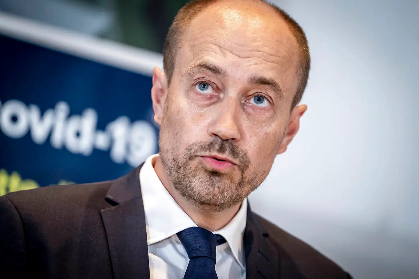 Sundheds- og ældreminister Magnus Heunicke (S) under pressebriefing om status for udviklingen i antallet af smittede i Danmark og EU i Eigtveds Pakhus i København mandag 10. august 2020. (Foto: Mads Claus Rasmussen/Ritzau Scanpix)