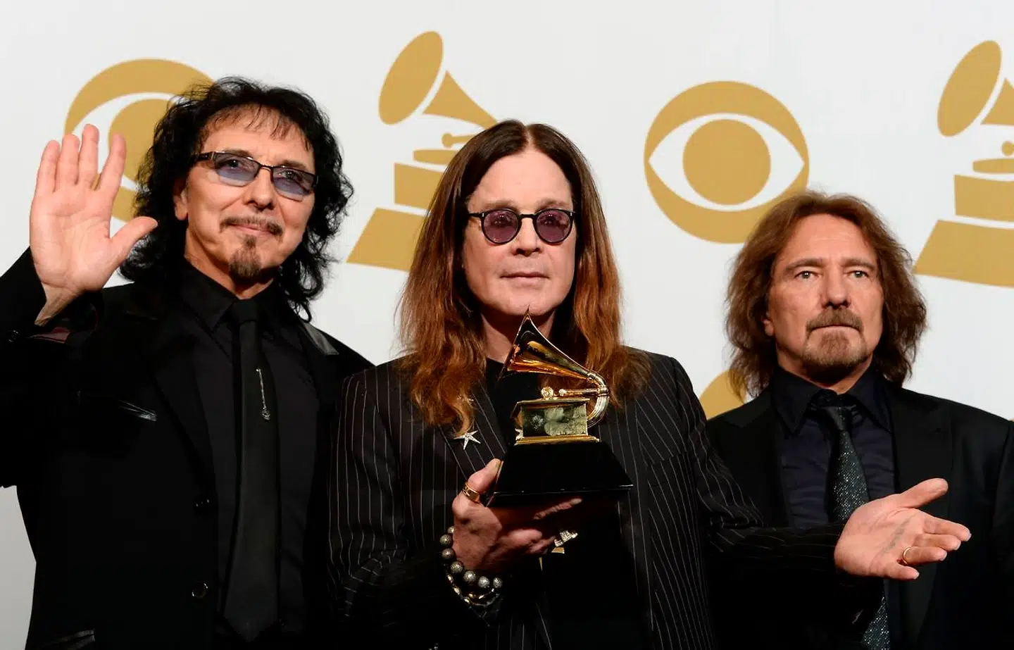 Tre af de originale medlemmer af Black Sabbath Tony Iommi, Ozzy Osbourne og Geezer Butler.