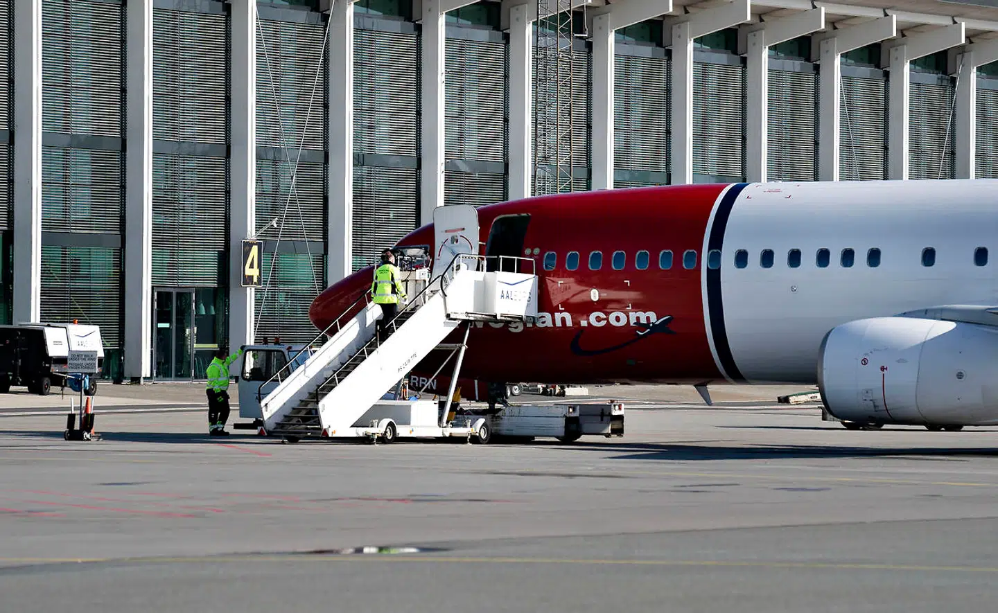 Et Norwegian fly i Aalborg Lufthavn mandag den 16. marts 2020.