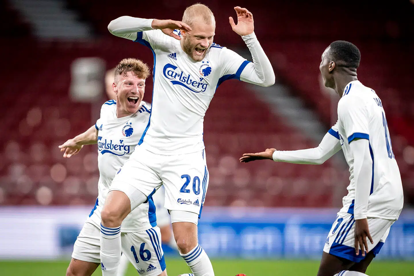 FC Københavns Nicolai Boilesen jubler efter scoring under 3F Superliga-kampen mellem FC København og FC Nordsjælland i Parken i København, søndag den 4. oktober 2020.. (Foto: Mads Claus Rasmussen/Ritzau Scanpix)