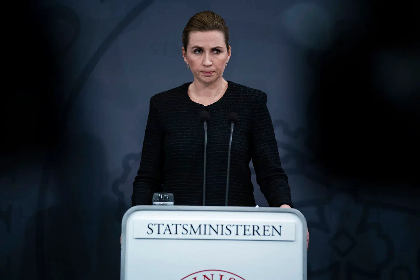 Sådan så det ud, da Mette Frederiksen holdt pressemøde 11. marts.