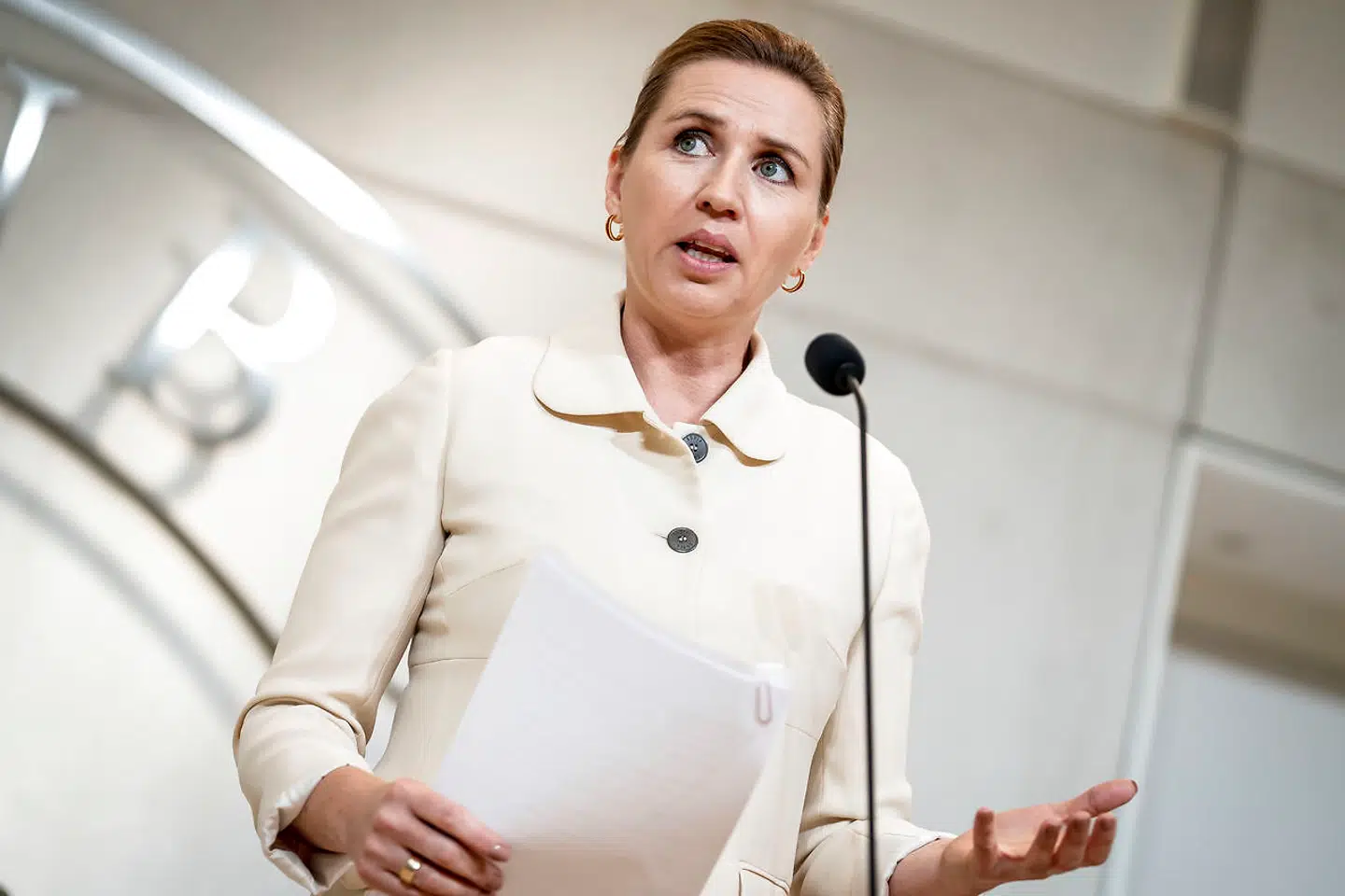 Mette Frederiksen holder doorstep efter virtuelt topmøde med Indiens premierminister, Marienborg i Kongens Lyngby, mandag 28. september 2020. (Foto: Mads Claus Rasmussen/Ritzau Scanpix)