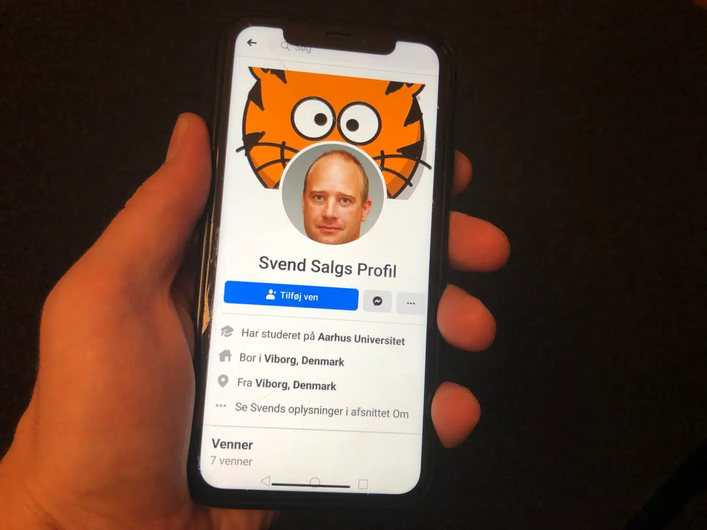Svend-Eriks identitet blev brugt til at oprette den falske profil 'Svend Salgs Profil'.