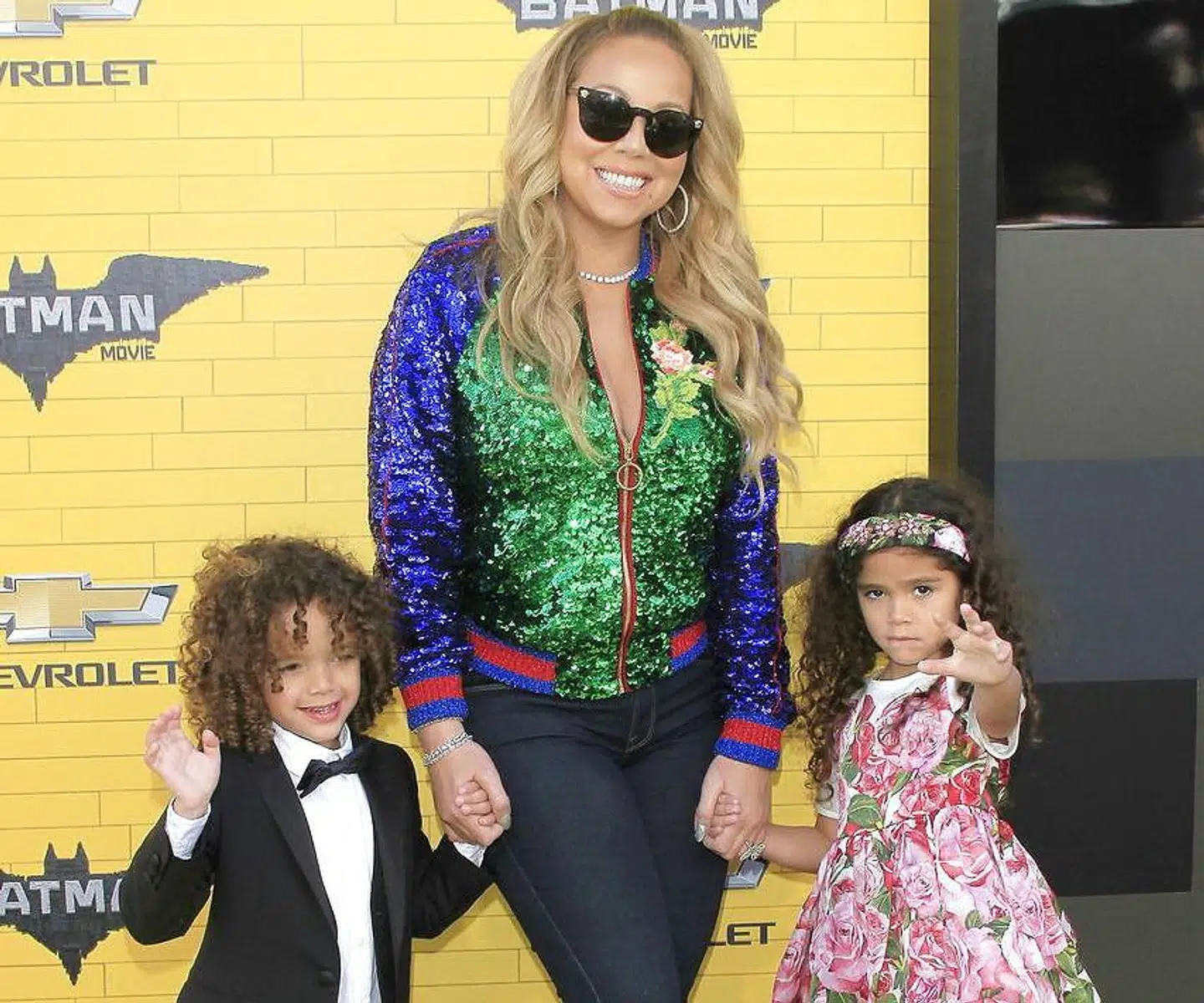 Mariah Carey med sine to børn, Moroccan og Monroe Cannon, i 2017.