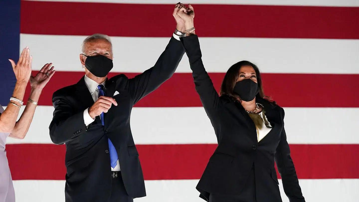 Joe Biden og Kamala Harris fotograferet sammen i august.