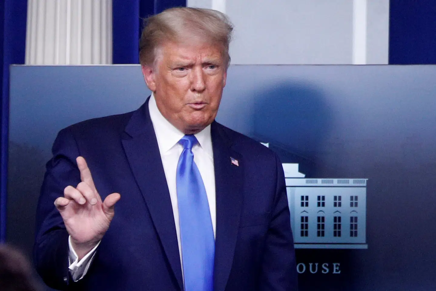 USA's præsident, Donald Trump, under onsdagens pressekonference i Det Hvide Hus. Tom Brenner/Reuters